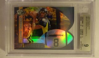2005 Press Pass Big Numbers Aaron Rodgers Bgs 9 W/2 Subs Of 9.  5