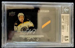 2017 - 18 Ud Black Obsidian Charlie Mcavoy Rookie Auto Patch Bgs 8.  5/10 Bruins