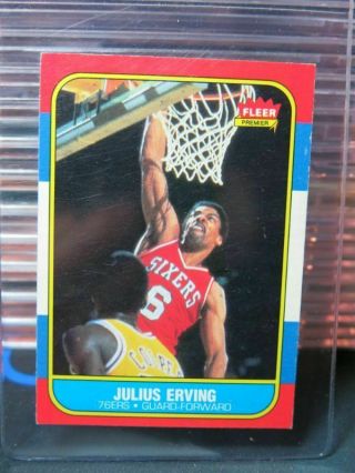 1986 - 87 Fleer Julius Erving Card 31 76ers Bb