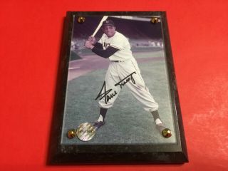 Willie Mays Signed 3x5 Photo On A Plaque With Certificate Of Authenticity -