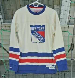 Mitchell & Ness Vintage Hockey York Rangers Long Sleeve Shirt Size Medium
