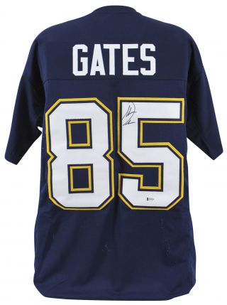 Chargers Antonio Gates Authentic Signed On 5 Navy Throwback Jersey Bas Witness
