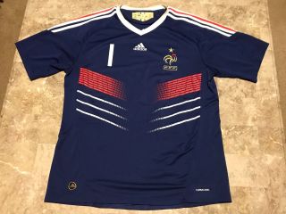Adidas 2009 - 2011 France National Team 1 Blue Home Soccer Jersey Adult Size Xl