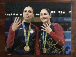Diana Taurasi & Sue Bird Signed Autograph 8x10 Photo Usa Olympics Wnba Uconn
