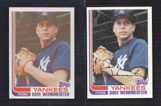 1982 Topps Pure True Blackless 694 Dave Wehrmeister Yankees Ultra Scarce C Sht