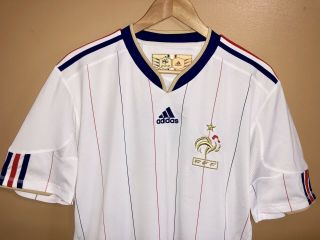 Vtg Fff Adidas France Away World Cup Soccer Jersey Football Shirt Size L
