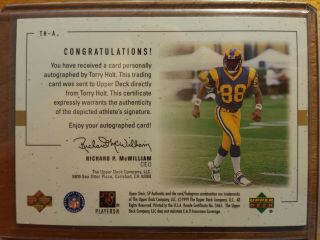 TORRY HOLT 1999 SPA SP AUTHENTIC AUTO AUTOGRAPH RC CASED RAMS NC STATE [= 2