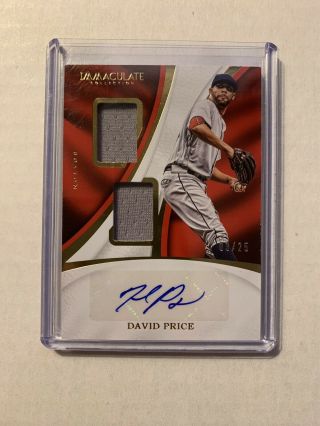 2017 Immaculate David Price Dual Boston Red Sox Jersey Autograph Auto /25