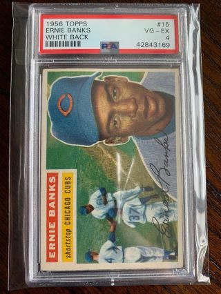 1956 Topps Ernie Banks Psa 4 Chicago Cubs 15 Baseball Card