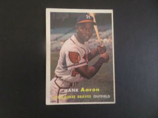 1957 Topps Hank Aaron Braves Baseball Card Vg/ex 20 Bv $300.  00