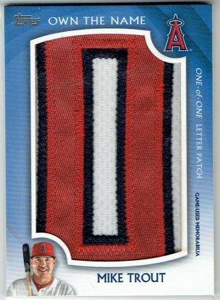 2019 Topps Mike Trout Own The Name Game Relic Itnr - Mt