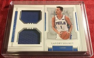 Landry Shamet Rookie 2018 - 19 National Treasures Jersey Card Clippers 76ers 06/99