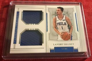 Landry Shamet Rookie 2018 - 19 National Treasures Jersey Card Clippers 76ers 80/99