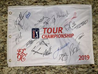 Signed Justin Rose,  Kuchar,  & Others Cup 2019 Tour Championship Golf Flag