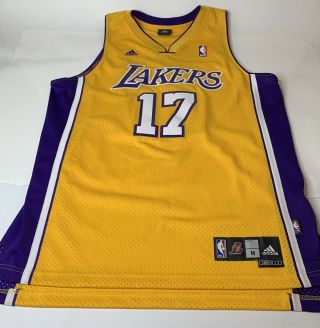 Adidas Los Angeles La Lakers Nba Andrew Bynum 17 Jersey Adult Medium Authentic