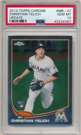 Christian Yelich 2013 Topps Chrome Update 47 Rc Rookie Brewers Psa 10 Gem