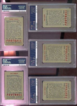 1951 Bowman 6 Tom Fears Los Angeles Rams NFL PSA 3 Graded Football Card 2