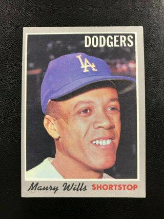 1970 Topps 595 Maury Wills Los Angeles Dodgers Exmt/exmt,  Tough