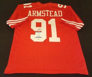 Arik Armstead 49ers Signed Authentic Style Custom Jersey Bas Beckett