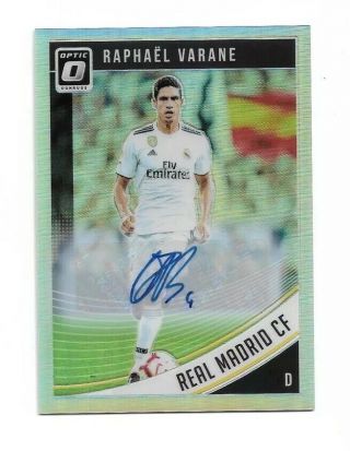 2018 - 19 Optic Prizm Sp Silver Raphael Varane Auto Real Madrid Cf Star Rare