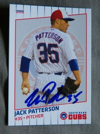 Chicago Cubs Jack Patterson Signed 2019 Choice South Bend Cubs Card Auto