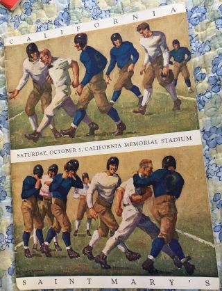 Oct.  1929 St.  Mary’s College Vs.  University Of California Bears Football Program