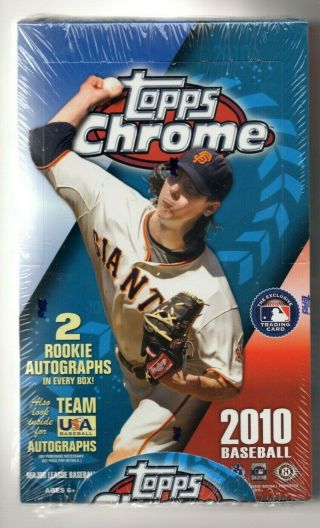 2010 Topps Chrome Baseball Hobby Box 2 Auto 