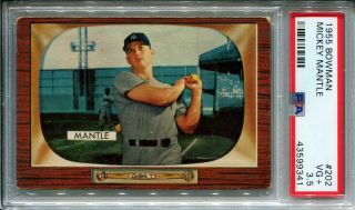 1955 Bowman 202 Mickey Mantle Psa 3.  5 Centered