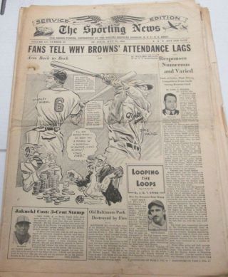 The Sporting News Newspaper Stanley Musial July 13,  1944 101014lm - Eb4