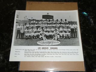 1965 - 10 X 8 Team Photo - Los Angeles Dodgers - Drysdale,  Koufax,  Roseboro