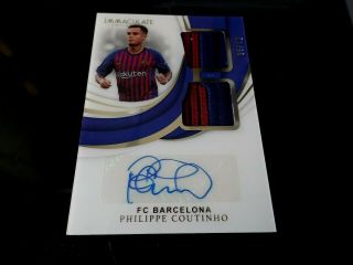 2018 - 19 Immaculate Philippe Coutinho Auto Dual Patch 5/40 Autograph Barcelona