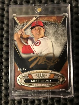 2015 Topps Tier One Mike Trout Angels Bronze Ink Auto /25