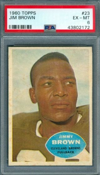 1960 Topps Football Jim Brown 23 Browns Psa 6 (-)