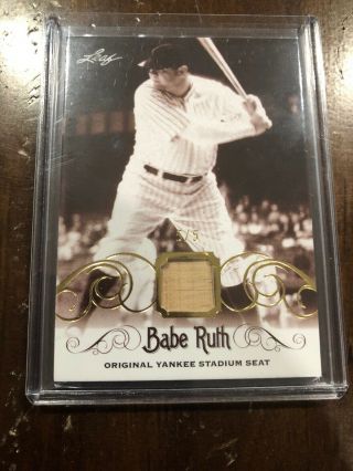 2016 Leaf Babe Ruth Yankee Stadium Relic Seat Card Yankees 1920s 1930s ’d 5/5