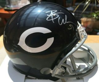 Brian Urlacher Autograped Mini Helmet With Cert.  Hall Of Fame Chicago Bear