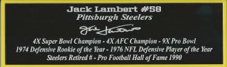 Jack Lambert Autograph Nameplate Pittsburgh Steelers Helmet Photo Ball Jersey