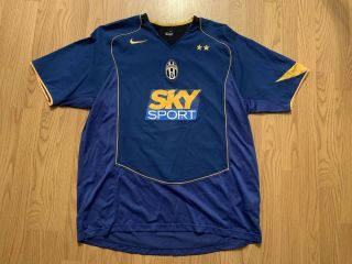 Juventus Italy 2004/2005 Away Football Soccer Shirt Jersey Nike Sky Sport Xl
