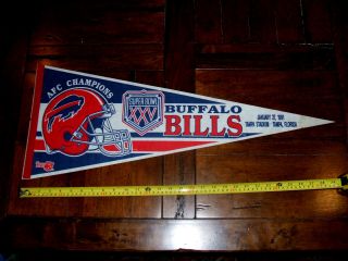 Buffalo Bills 1991 Bowl Xxv 25 Full Size Pennant Tampa Florida