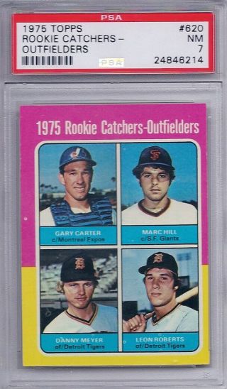 1975 Topps 620 Rookie Catchers Outfielders Gary Carter Hof Nm Psa 7