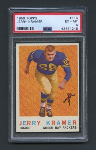 1959 Topps Jerry Kramer 116 Football Card Psa 6