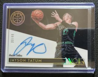 Jayson Tatum 2018 - 19 Panini Noir 10th Anniversary Auto 33/49 Boston Celtics