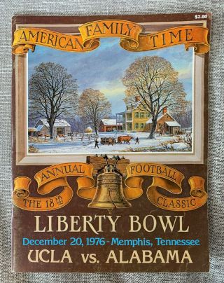 1976 Liberty Bowl College Football Program - Alabama Crimson Tide V Ucla Bruins