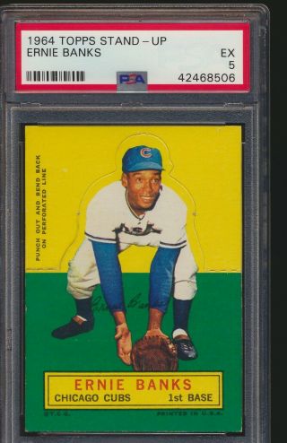 1964 Topps Stand - Ups Ernie Banks Chicago Cubs Baseball Card Psa 5 Ex Hof (ga)