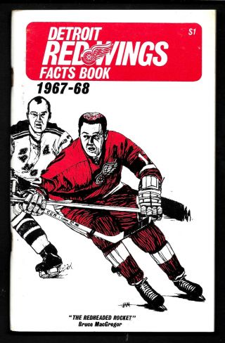 1967 - 68 Detroit Red Wings Media Guide Gordie Howe Ex - Mt