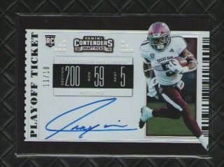 2019 Contenders Trayveon Williams (playoff Ticket) Bengals Rb Rc Auto D 11/18