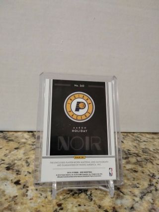 2018 - 19 Panini Noir Aaron Holiday RPA Pacers 92/99 rookie 3