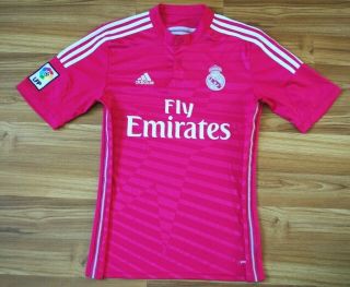 Real Madrid Away Football Shirt 2014 - 2015 Jersey Adidas Size Mens Medium Pink