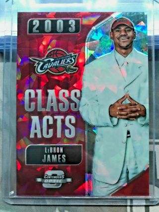 Lebron James 2018 - 19 Contenders Optic Class Acts Red Cracked Ice