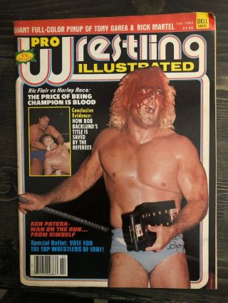 Pro Wrestling Illustrated Feb 1982.  Bloody Ric Flair Cover.