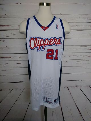 Champion Nba Los Angeles Clippers Darius Miles 21 Sz 48 Jersey Basketball White